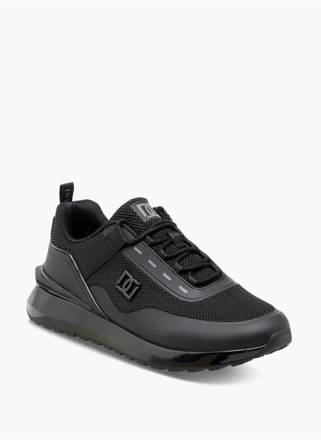 DUCHINI Men's Monotone Sneakers with Lace-Up Closure