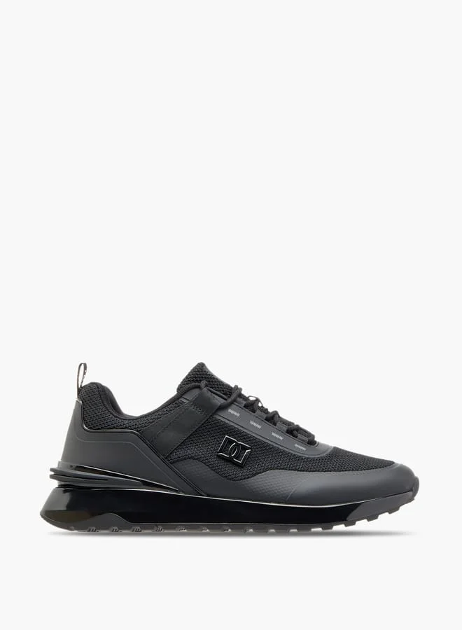 دوتشيني Men's Monotone Sneakers with Lace-Up Closure