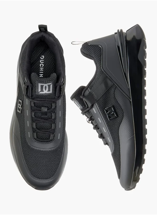 DUCHINI Men's Monotone Sneakers with Lace-Up Closure