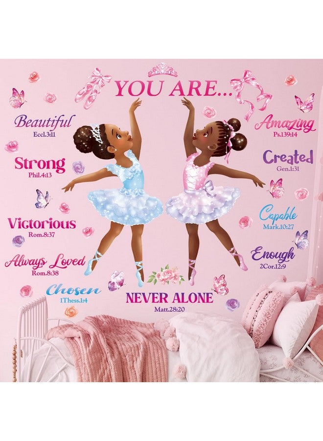 DECOWALL SG2-2319 Black Girl Magic Ballerina Wall Stickers Decals Afro Art Women Inspirational Bedroom Nursery Gift Beautiful playroom Kids décor Baby Butterfly Decoration Motivational Room - Image 3