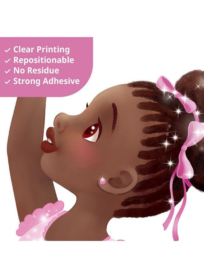 DECOWALL SG2-2319 Black Girl Magic Ballerina Wall Stickers Decals Afro Art Women Inspirational Bedroom Nursery Gift Beautiful playroom Kids décor Baby Butterfly Decoration Motivational Room - Image 4