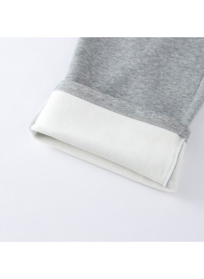 Annil Kids Boys Girls Knit Pants Simple Fashion Versatile Fleece Lined Loose Stretch Straight Leg Casual Style - Image 4