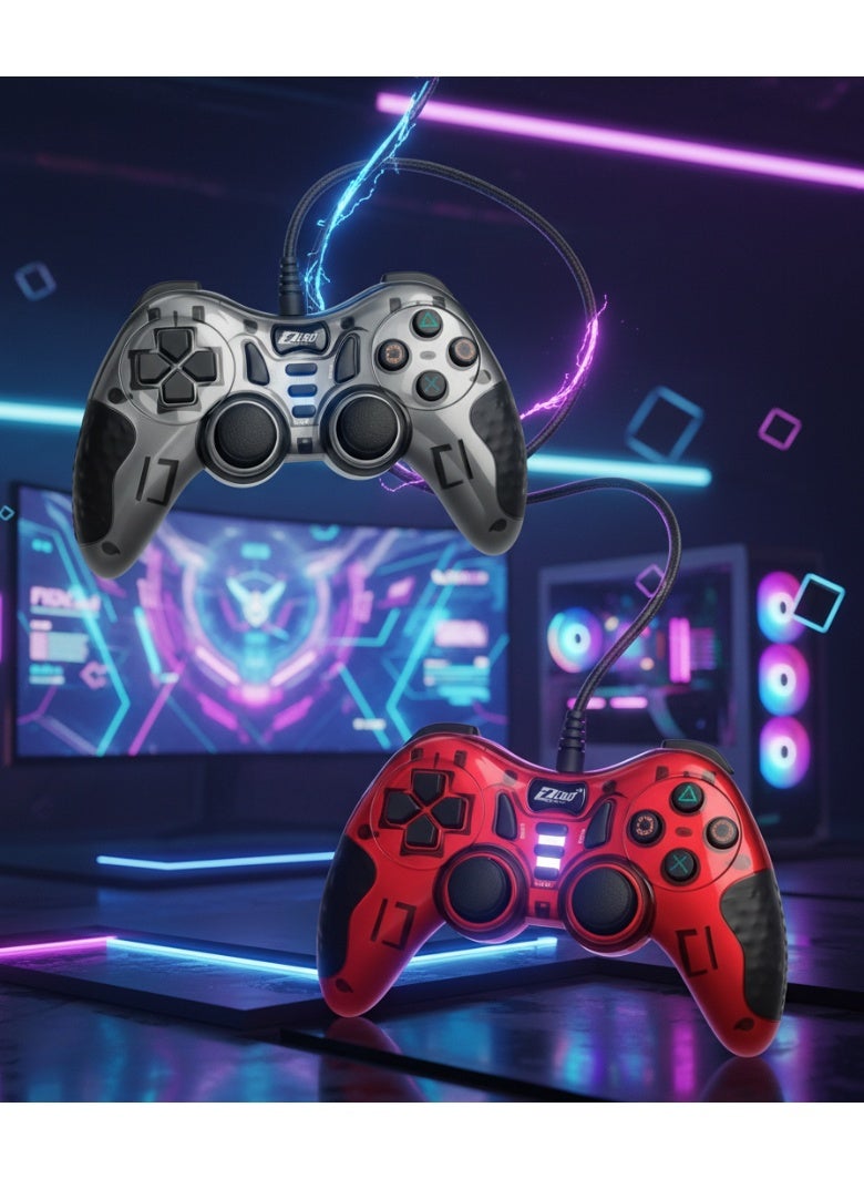 زيرو دراع تحكم ألعاب مزدوج ZERO ZR- 6001 - تصميم معدني  - دعم الاهتزاز وضع تناظري - ديجيتال متوافق مع ويندوز –USB  تشغيل مباشر - Image 3