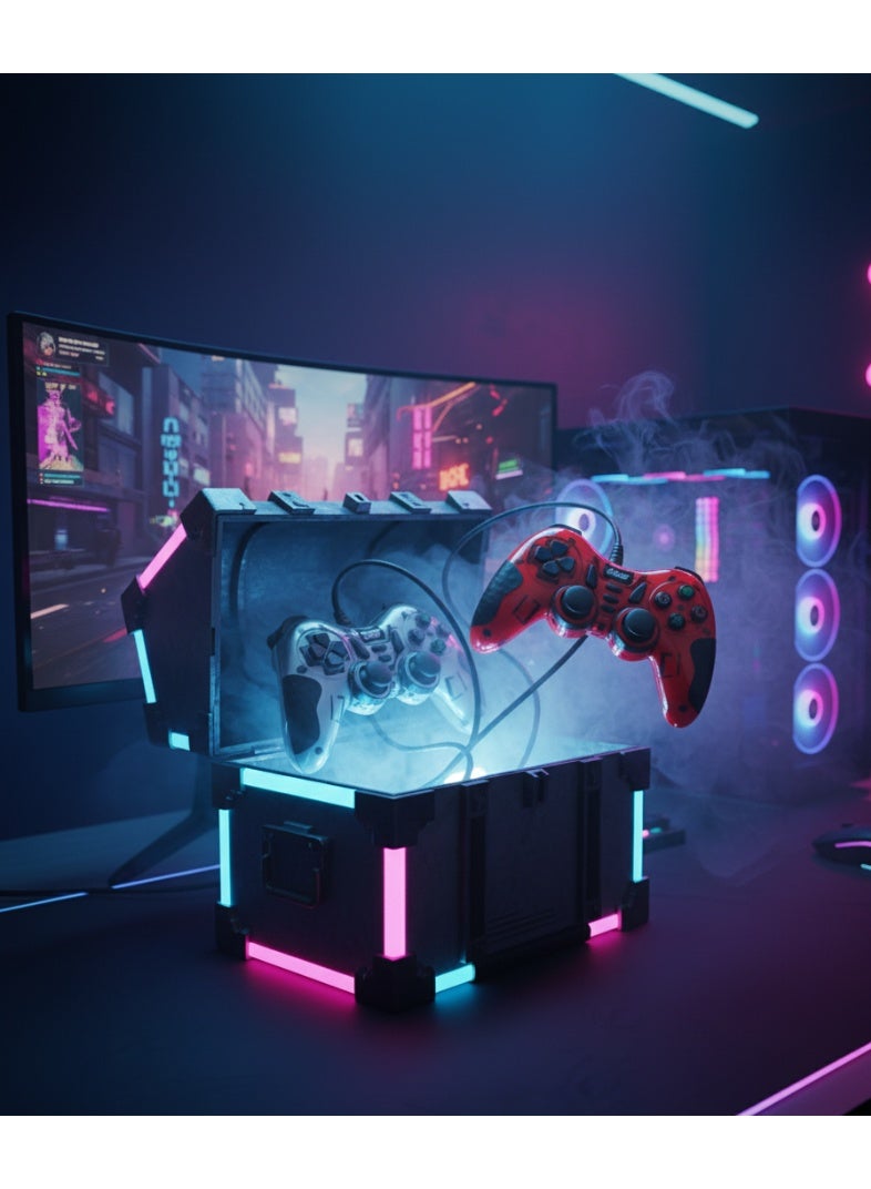 زيرو دراع تحكم ألعاب مزدوج ZERO ZR- 6001 - تصميم معدني  - دعم الاهتزاز وضع تناظري - ديجيتال متوافق مع ويندوز –USB  تشغيل مباشر - Image 4