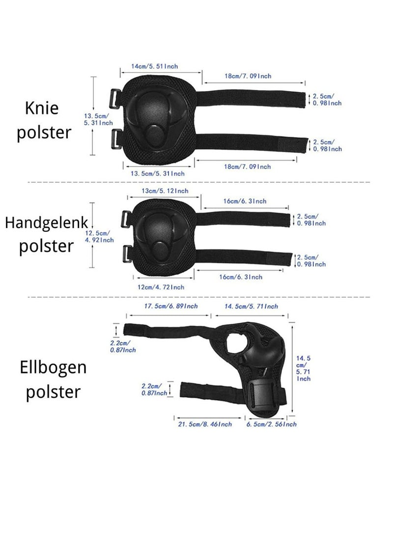 Y&D Kids Sports Protective Gear Set,6PCS Wrist Guard Knee Elbow Pads for Children Protection Skateboard Inline Roller Skating Biking Riding Scooter - Image 5