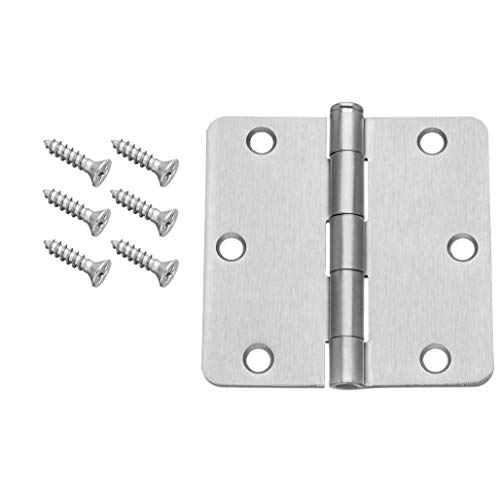 Dynasty Hardware 3-1/2" Door Hinges 1/4" Radius Corner, Satin Nickel (12) - Image 2