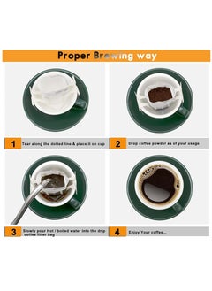 MIBRU 100-Piece Portable Hanging Coffee Filter Paper Bag White  - Image 3