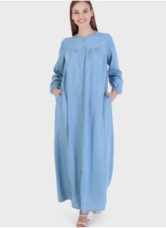 مودانيسا عباية بياقة دائرية  - Image 1