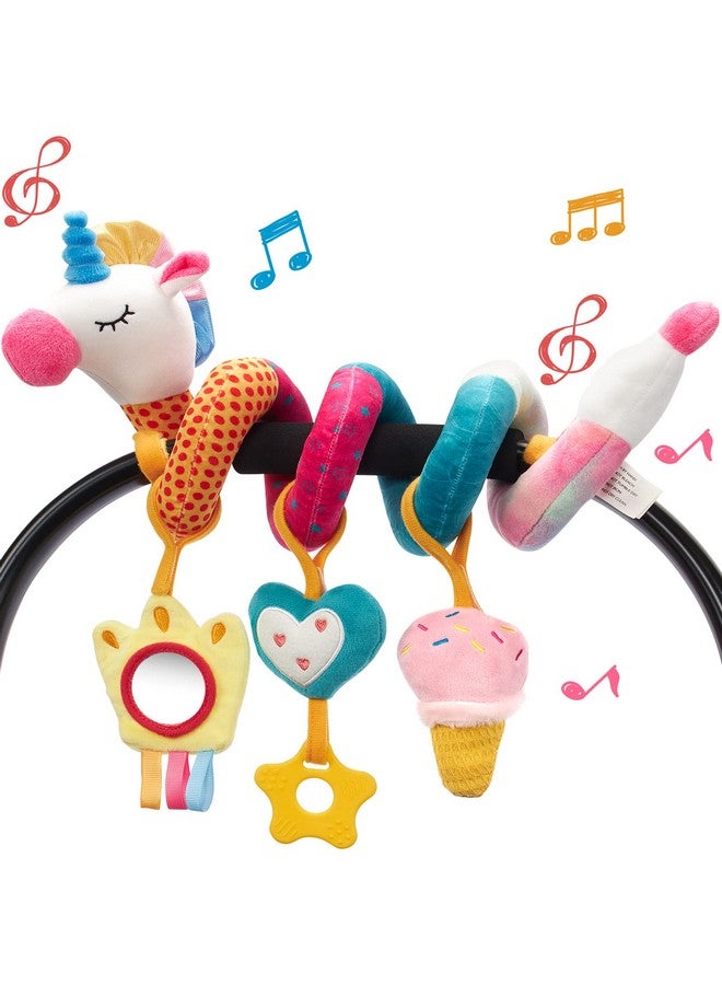 هاهالاند ألعاب مقعد السيارة للأطفال من سن 0 إلى 6 أشهر - ألعاب أطفال من سن 3 إلى 6 أشهر - خشخشة، مرآة، خشخشة، صرير ألعاب مقعد السيارة وعربة الأطفال من سن 0 إلى 6 أشهر هدايا للأطفال حديثي الولادة من البنات - Image 1