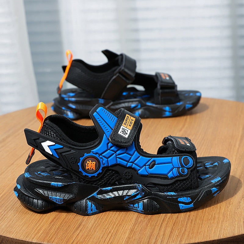 Children'S Sandals 25 Children'S Velcro Beach Shoes Boys Sports Sandals Trend A Generation Of Hair - Image 4