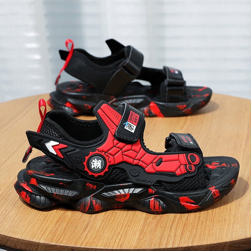 Children'S Sandals 25 Children'S Velcro Beach Shoes Boys Sports Sandals Trend A Generation Of Hair - Image 3