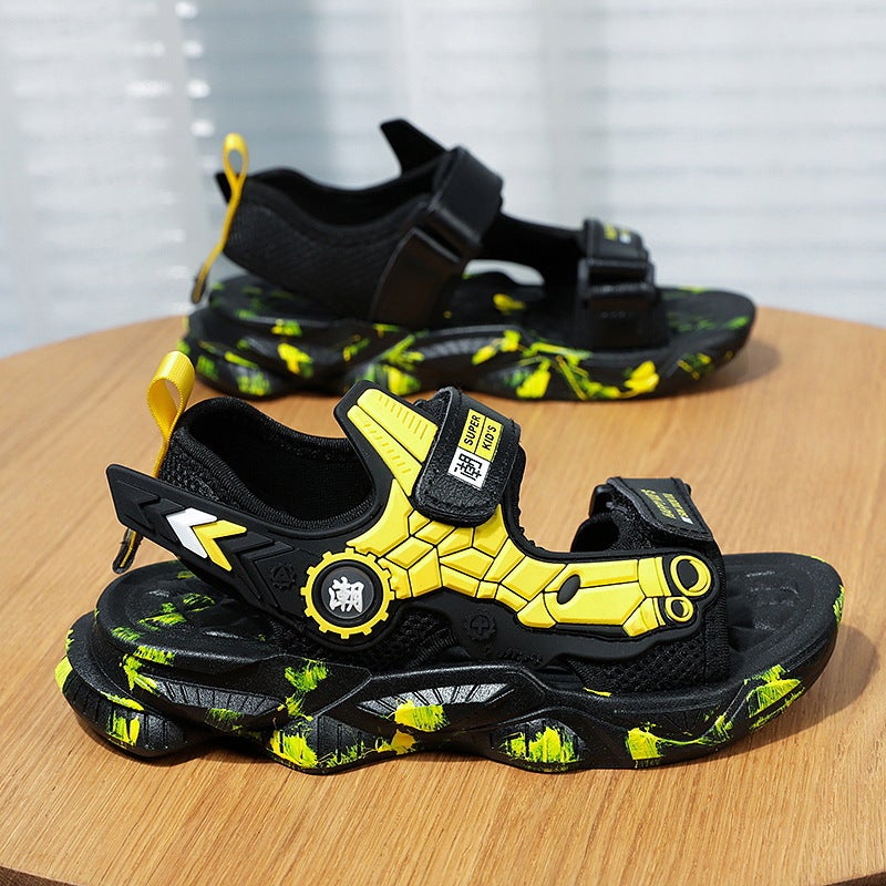 Children'S Sandals 25 Children'S Velcro Beach Shoes Boys Sports Sandals Trend A Generation Of Hair - Image 2