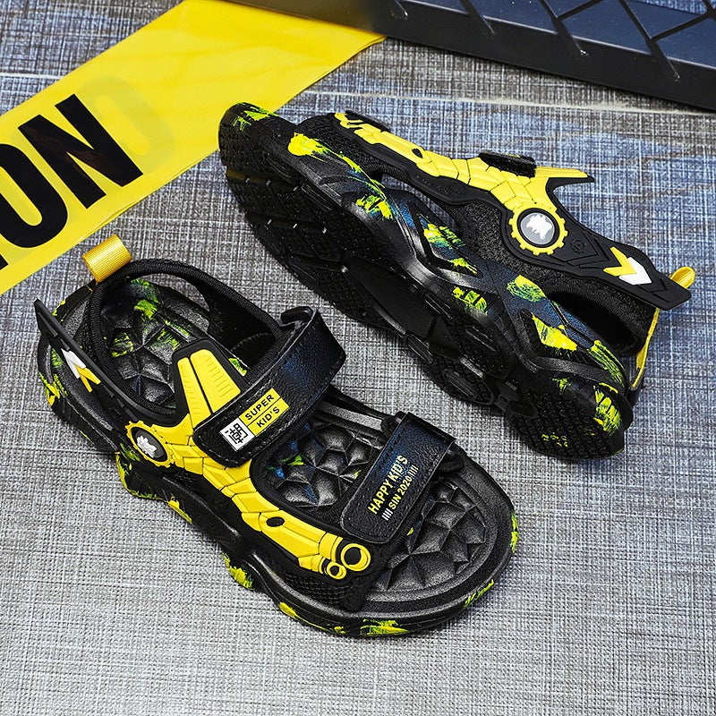 Children'S Sandals 25 Children'S Velcro Beach Shoes Boys Sports Sandals Trend A Generation Of Hair - Image 1