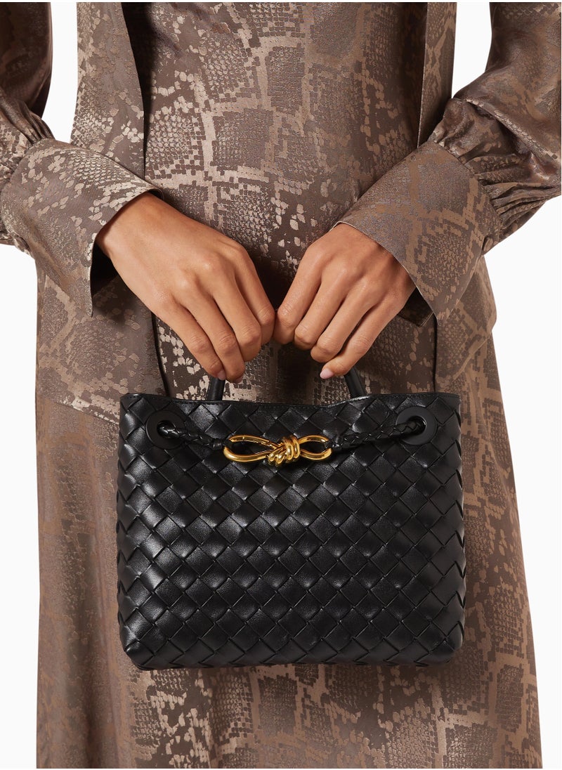 BV - Small Andiamo Top Handle Bag in Intrecciato Leather - Image 1