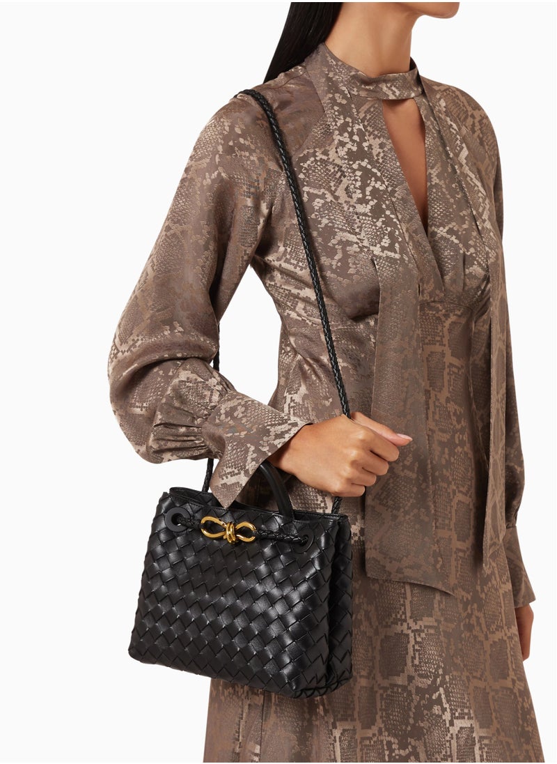BV - Small Andiamo Top Handle Bag in Intrecciato Leather - Image 1