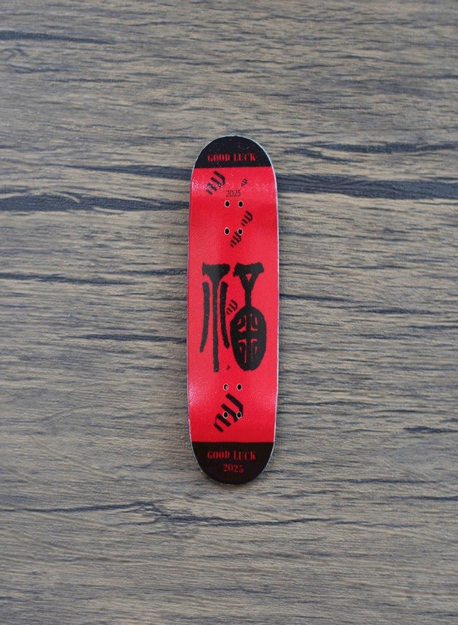 NOAHWOOD 2025 Noahwood 15s PRO Fingerboard Complete ( 5-Layer Colour Maple Wooden Pro Concave 35 x 98mm Handmade Deck + 34mm Prince 3G Silver Truck + Crown White Wheels iii) Good Luck - Image 3
