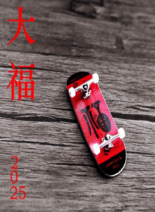 NOAHWOOD 2025 Noahwood 15s PRO Fingerboard Complete ( 5-Layer Colour Maple Wooden Pro Concave 35 x 98mm Handmade Deck + 34mm Prince 3G Silver Truck + Crown White Wheels iii) Good Luck - Image 2