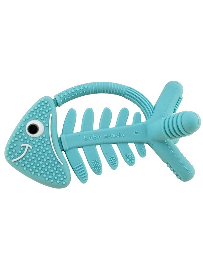 Bebe Mondo 3D Fish Teething Toys For Babies 06 Months Baby Teether Ring 100% Silicone Infant Newborn Toys For Teething Relief Brain Development For Babiestoddlers Usa Patent Pending(1Turquoise/Light Blue) - Image 2