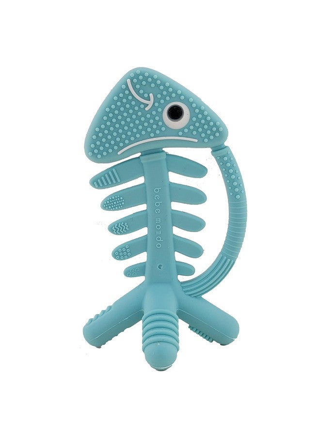 Bebe Mondo 3D Fish Teething Toys For Babies 06 Months Baby Teether Ring 100% Silicone Infant Newborn Toys For Teething Relief Brain Development For Babiestoddlers Usa Patent Pending(1Turquoise/Light Blue) - Image 3