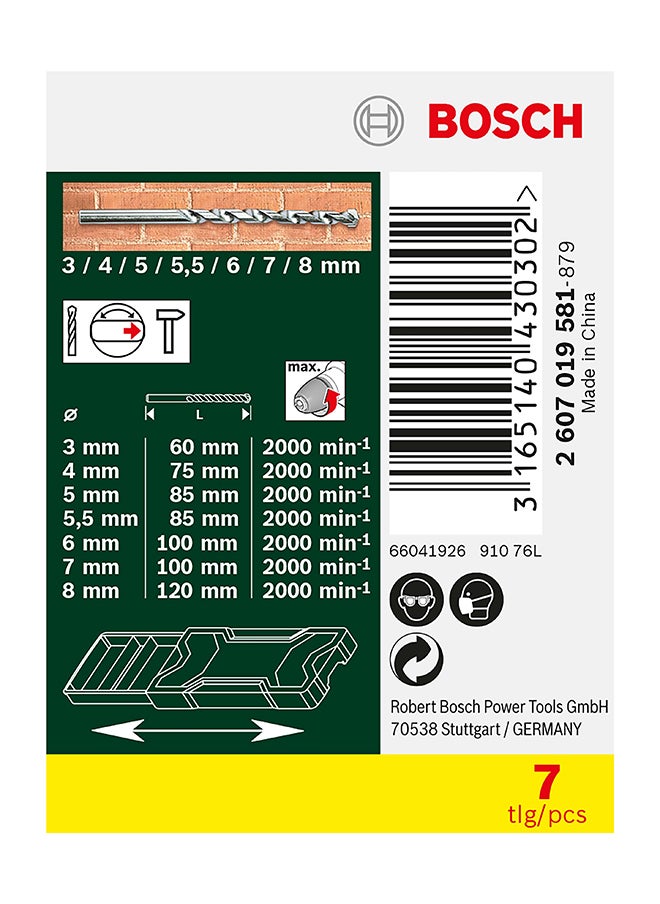 BOSCH - Bosch Mini-X-Line Masonry Drill Bit Set, 7-Piece - Image 1
