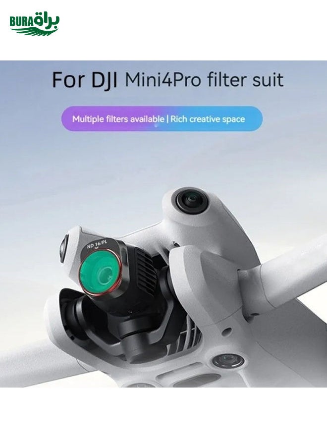 BURAQ فلتر عدسة لطائرة DJI MINI 4 Pro، المواصفات: ND4PL  - Image 1