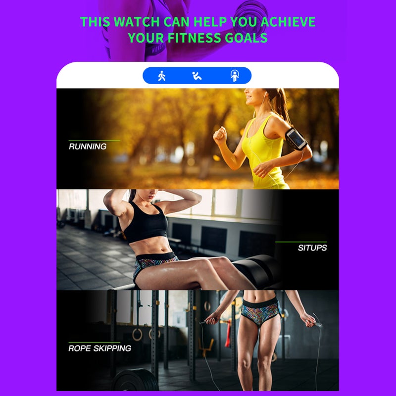 Smart Bracelet with 1.44 Inches TFT Screen Watch Heart Rate Blood Pressure Blood Oxygen Monitoring Multi-Sport Mode BT Watch IP67 Waterproof Two-way Lookup Wristband for Men Women - Image 5