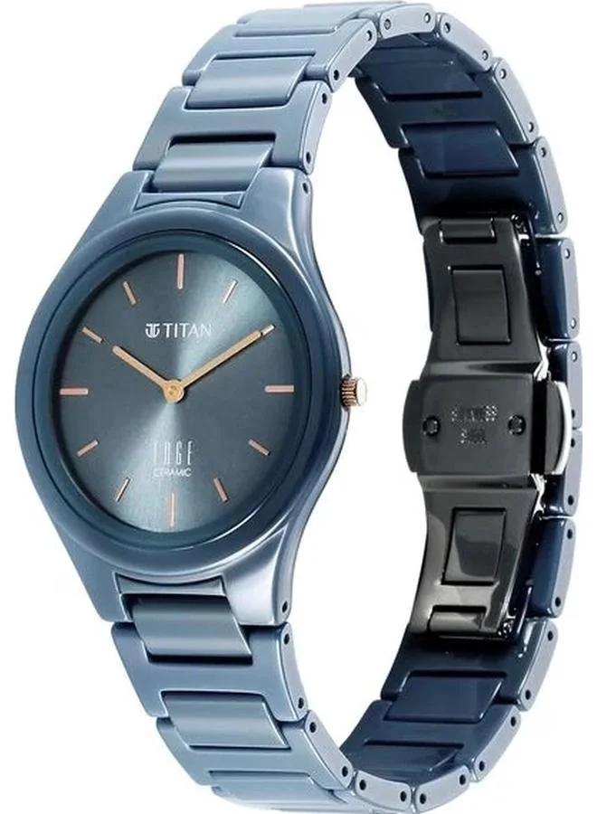 TITAN Women's Analog Display Watch With Blue Ceramic Strap - 2653QC07