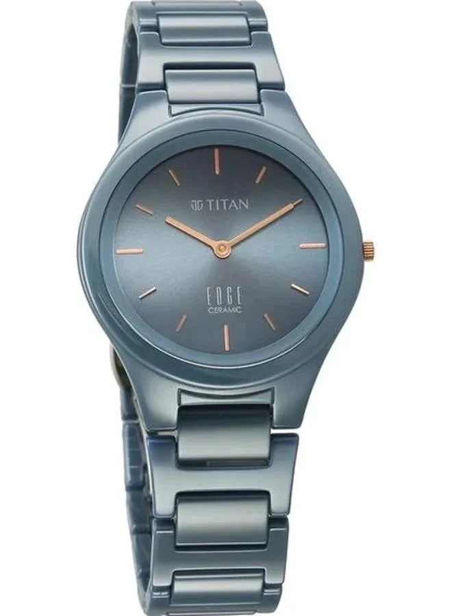 TITAN Women's Analog Display Watch With Blue Ceramic Strap - 2653QC07