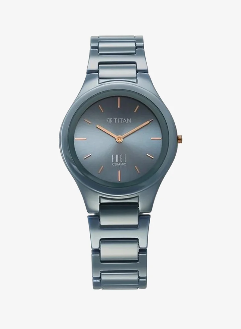 Titan Women's Analog Display Watch With Blue Ceramic Strap - 2653QC07