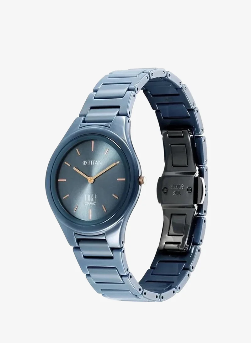 Titan Women's Analog Display Watch With Blue Ceramic Strap - 2653QC07