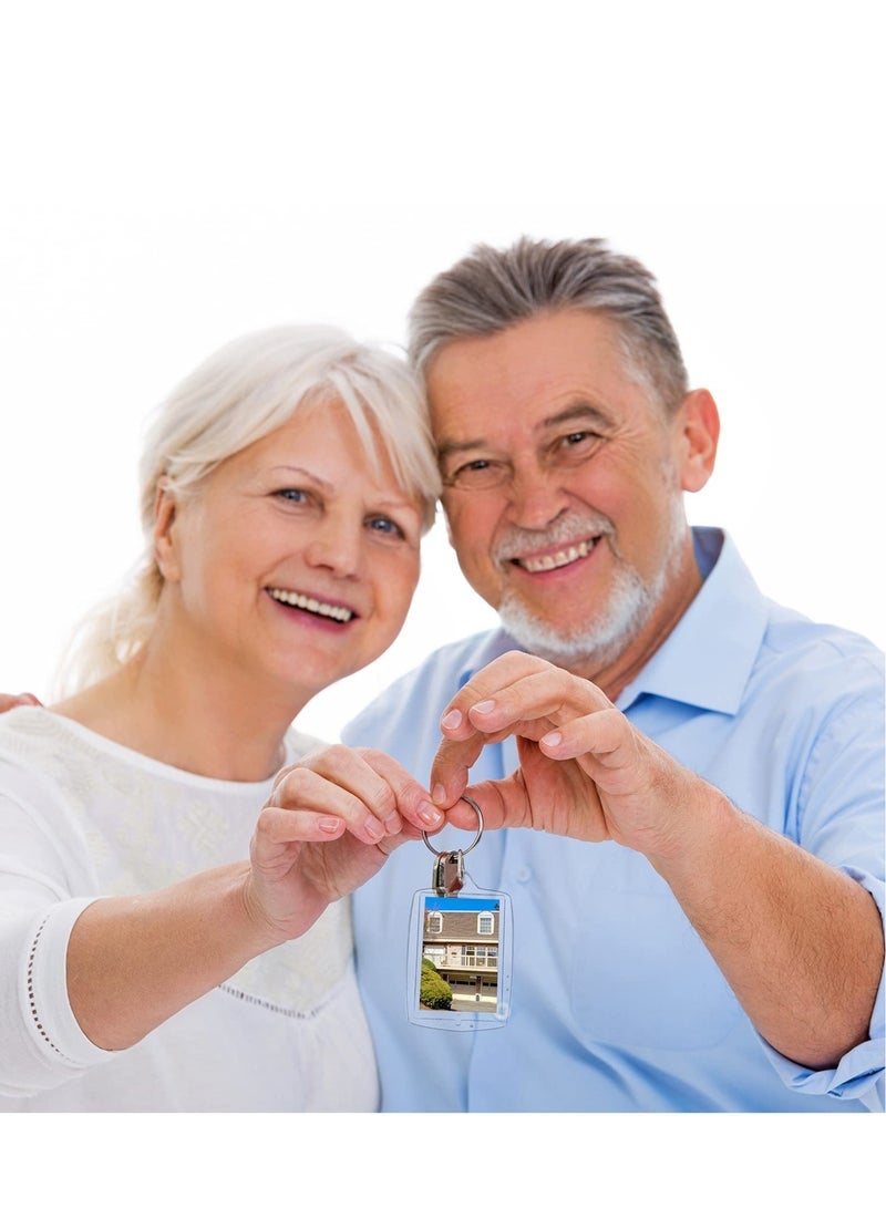 Pieces Photo Insert Keychain Clear Acrylic Picture Keychains Picture Frame Key Chain 2.2 x 1.6 Inch Rectangle Blank Photo Keychains for Holiday Photo Diaplay Supplies - Image 4