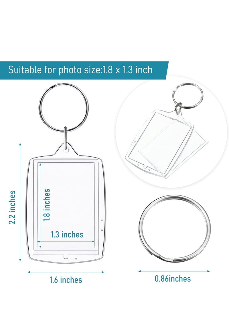 Pieces Photo Insert Keychain Clear Acrylic Picture Keychains Picture Frame Key Chain 2.2 x 1.6 Inch Rectangle Blank Photo Keychains for Holiday Photo Diaplay Supplies - Image 5