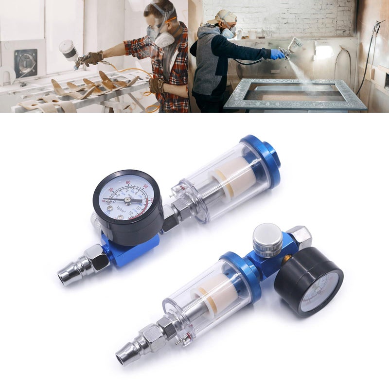 Pneumatic Spray Gun Air Regulator with Water Trap Filter and Oil Separator Divisible - Image 3