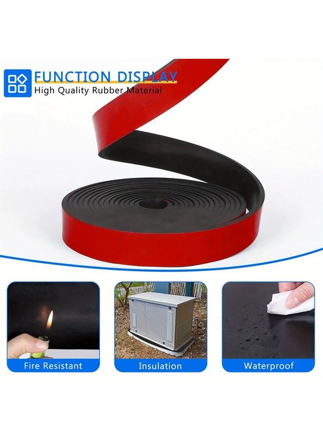 شرائط مطاطية صلبة لاصقة بعرض 0.39 بوصة × سمك 0.08 بوصة × طول 78.74 بوصة، لفات نيوبرين سوداء لعزل DIY وسدادات الطقس. - Image 5