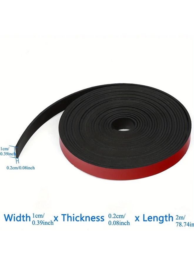 شرائط مطاطية صلبة لاصقة بعرض 0.39 بوصة × سمك 0.08 بوصة × طول 78.74 بوصة، لفات نيوبرين سوداء لعزل DIY وسدادات الطقس. - Image 3