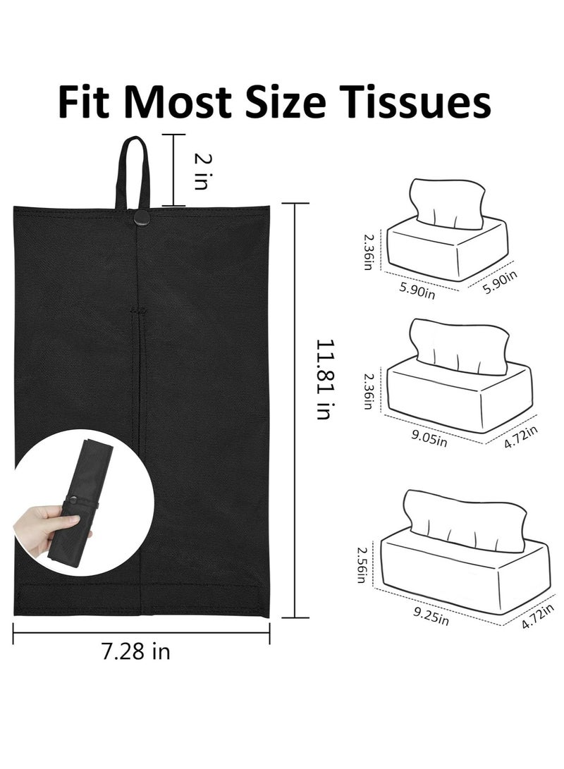 Loquat Portable Tissue Box Travel Napkin Holder Multi-use Car Tissue Holder Case for Car Home Office Desk - Image 2