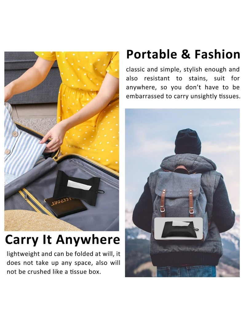 Loquat Portable Tissue Box Travel Napkin Holder Multi-use Car Tissue Holder Case for Car Home Office Desk - Image 5