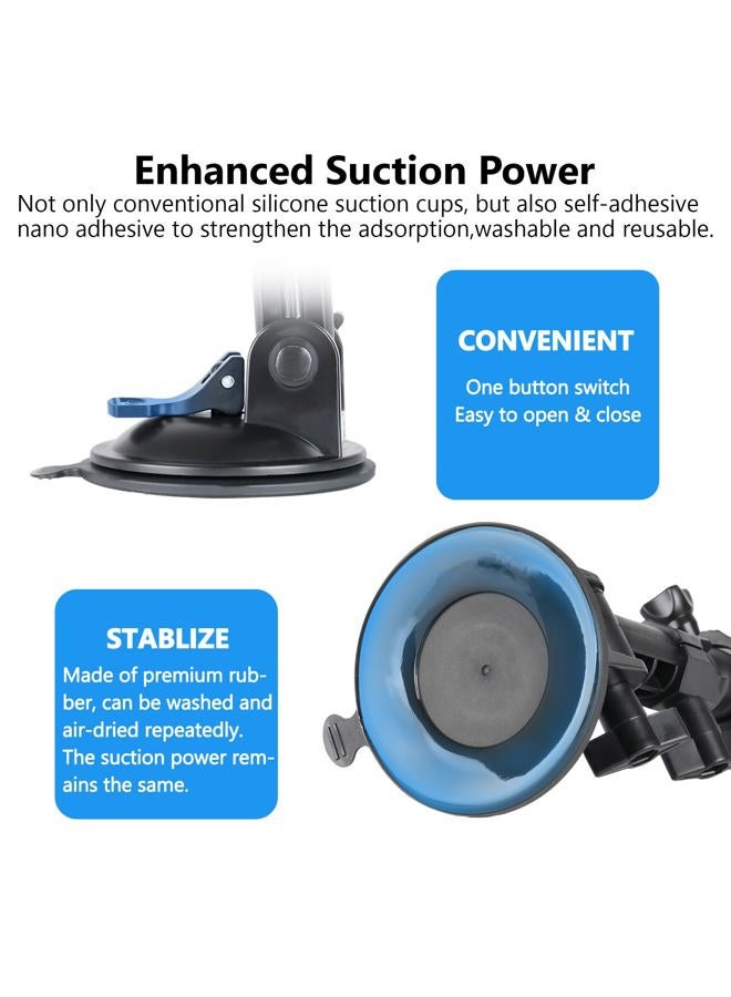 HSU Car Suction Cup Mount for GoPro/Insta 360/DJI Osmo Action Camera, Car Window Holder with 1/4-20 Ball Joint Thread, Perfect for Boats Vehicle Windshield & Window - Image 5