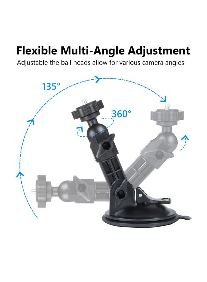 HSU Car Suction Cup Mount for GoPro/Insta 360/DJI Osmo Action Camera, Car Window Holder with 1/4-20 Ball Joint Thread, Perfect for Boats Vehicle Windshield & Window - Image 3