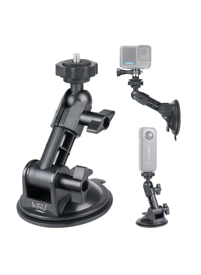 HSU Car Suction Cup Mount for GoPro/Insta 360/DJI Osmo Action Camera, Car Window Holder with 1/4-20 Ball Joint Thread, Perfect for Boats Vehicle Windshield & Window - Image 1