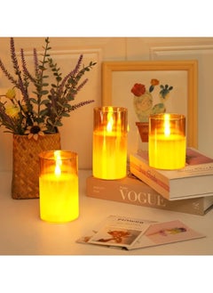General Flameless Flickering LED Candles 4" 5" 6" Set of 3 Battery Operated Glass Pillar Candles with Remote Control and Timer  - Image 4