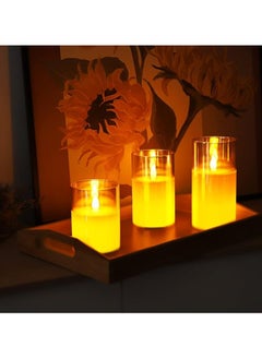 General Flameless Flickering LED Candles 4" 5" 6" Set of 3 Battery Operated Glass Pillar Candles with Remote Control and Timer  - Image 5