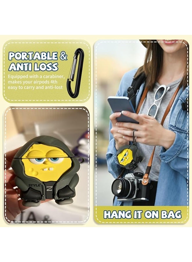 Compatible with AirPods 4 Case (2024) – Soft Silicone Shockproof Cover for AirPods 4th Generation, Cute 3D Cartoon Creative Fun Protective Case with Keychain for Kids, Girls & Women - Image 5