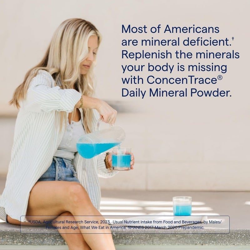 Trace Minerals ConcenTrace Daily Mineral Powder 60 Servings  700mg of ConcenTrace per Serving About 15 Drops Full Spectrum for Whole Body Wellness Blue Acai Flavor - Image 2