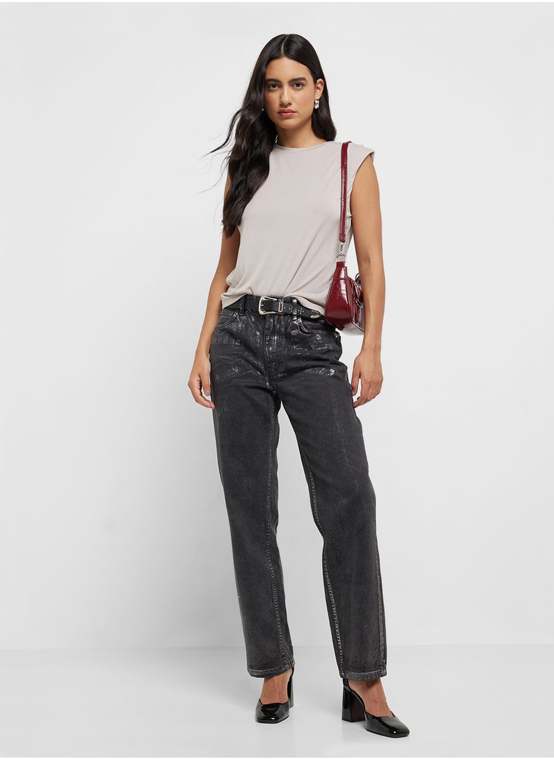 MANGO Flowy T-Shirt With Gathered Shoulders  - Image 4