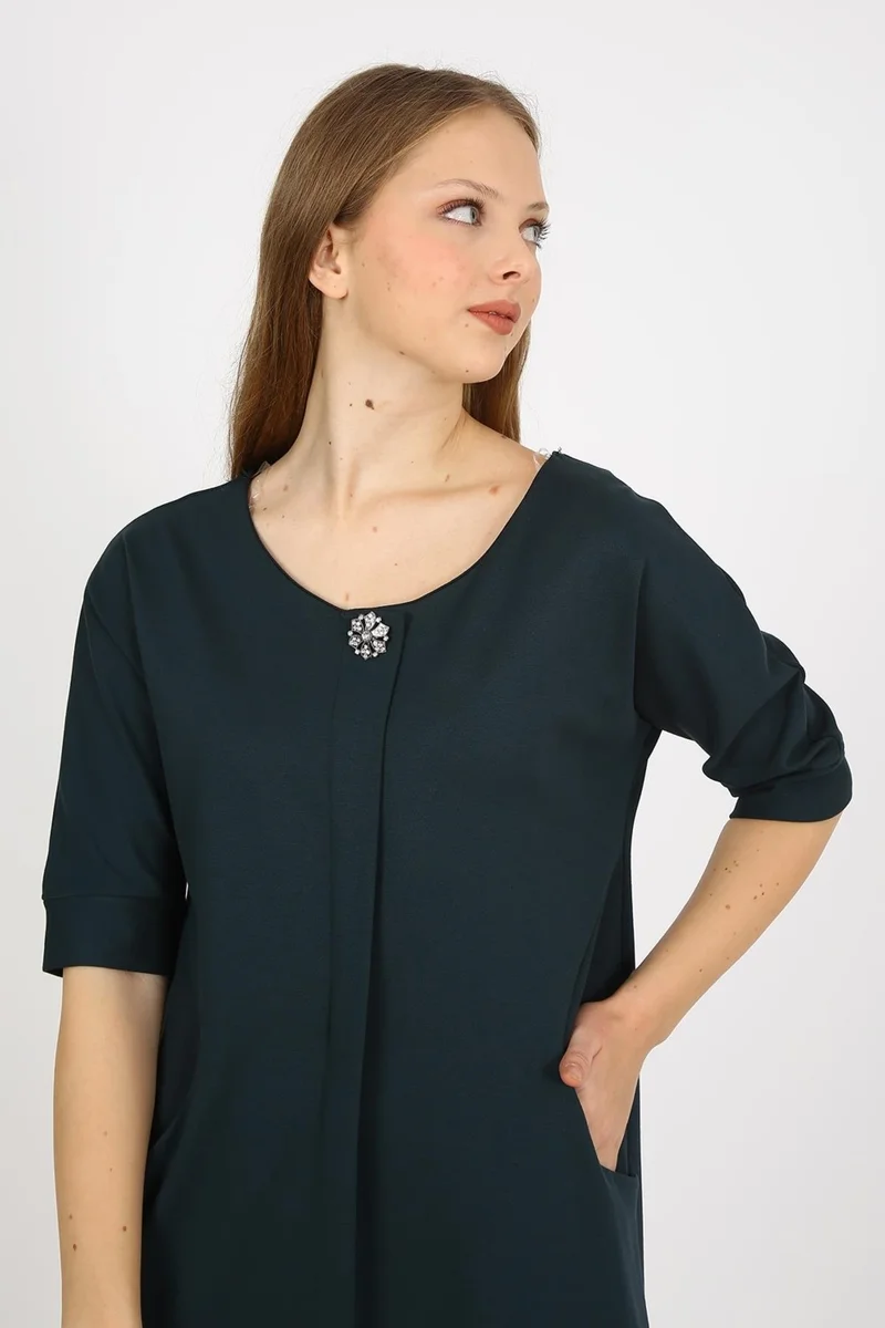الكسندر جاردي Midi Length Brooch Dress (B21-49800)