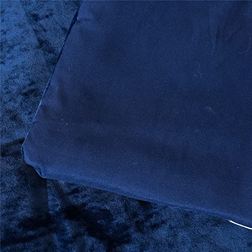 Sunshine Nicole Distressed Velvet Comforter Set, Distressed Velvet Face and Brushed Solid Microfiber Reverse, with Light Weight Soft Poly Fill, 5 Pieces Navy, King - Image 5
