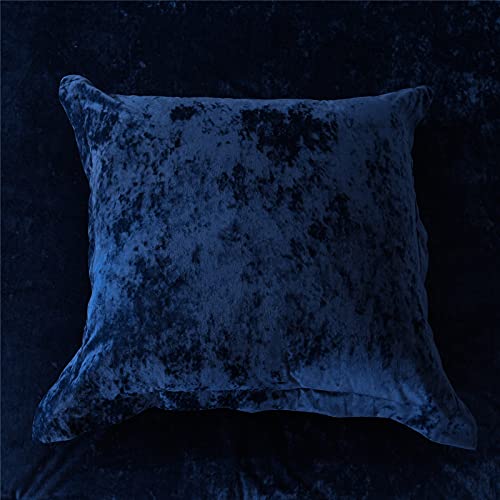 Sunshine Nicole Distressed Velvet Comforter Set, Distressed Velvet Face and Brushed Solid Microfiber Reverse, with Light Weight Soft Poly Fill, 5 Pieces Navy, King - Image 4