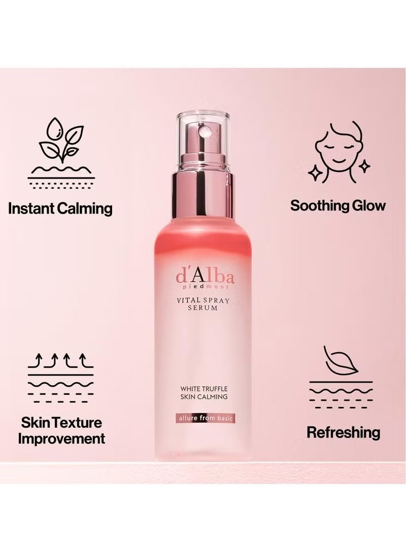 d'alba Piedmont Italian White Truffle Vital Spray Serum, Vegan Skin Care, Calming and Hydrating Facial Mist for Red and Sensitive Skin, Glow Serum, Surfactant Free, All in One (3.38 fl oz.) - Image 4