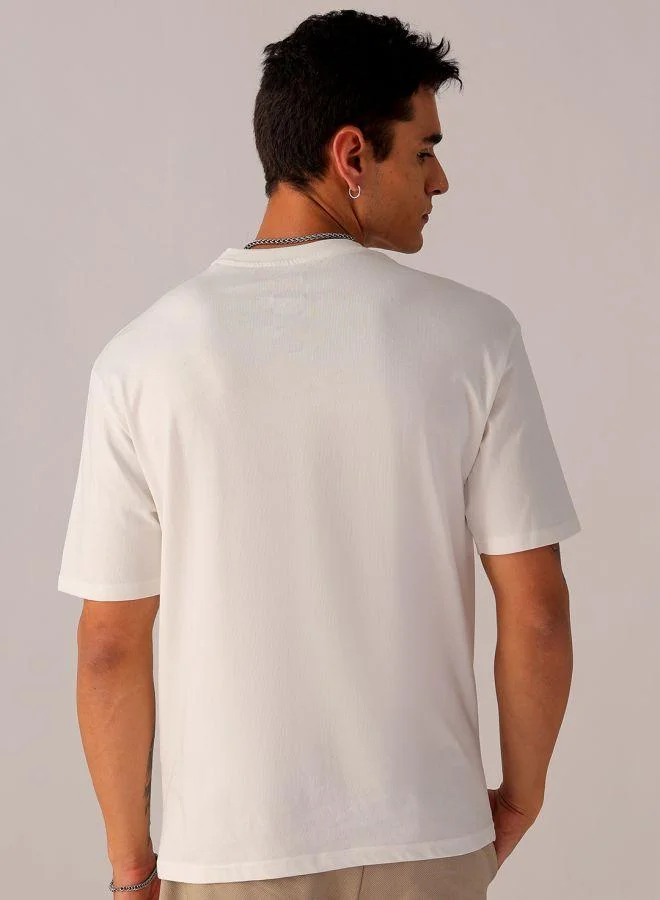 ذا انديان كراج كو Men Boxy Oversized Placement Print Round Neck Tshirt